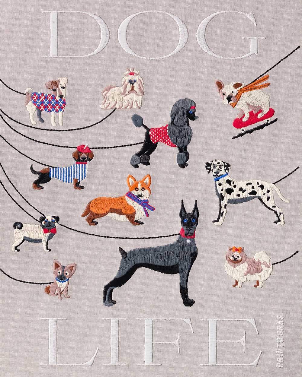 Dogs, Embroidered - Image 4