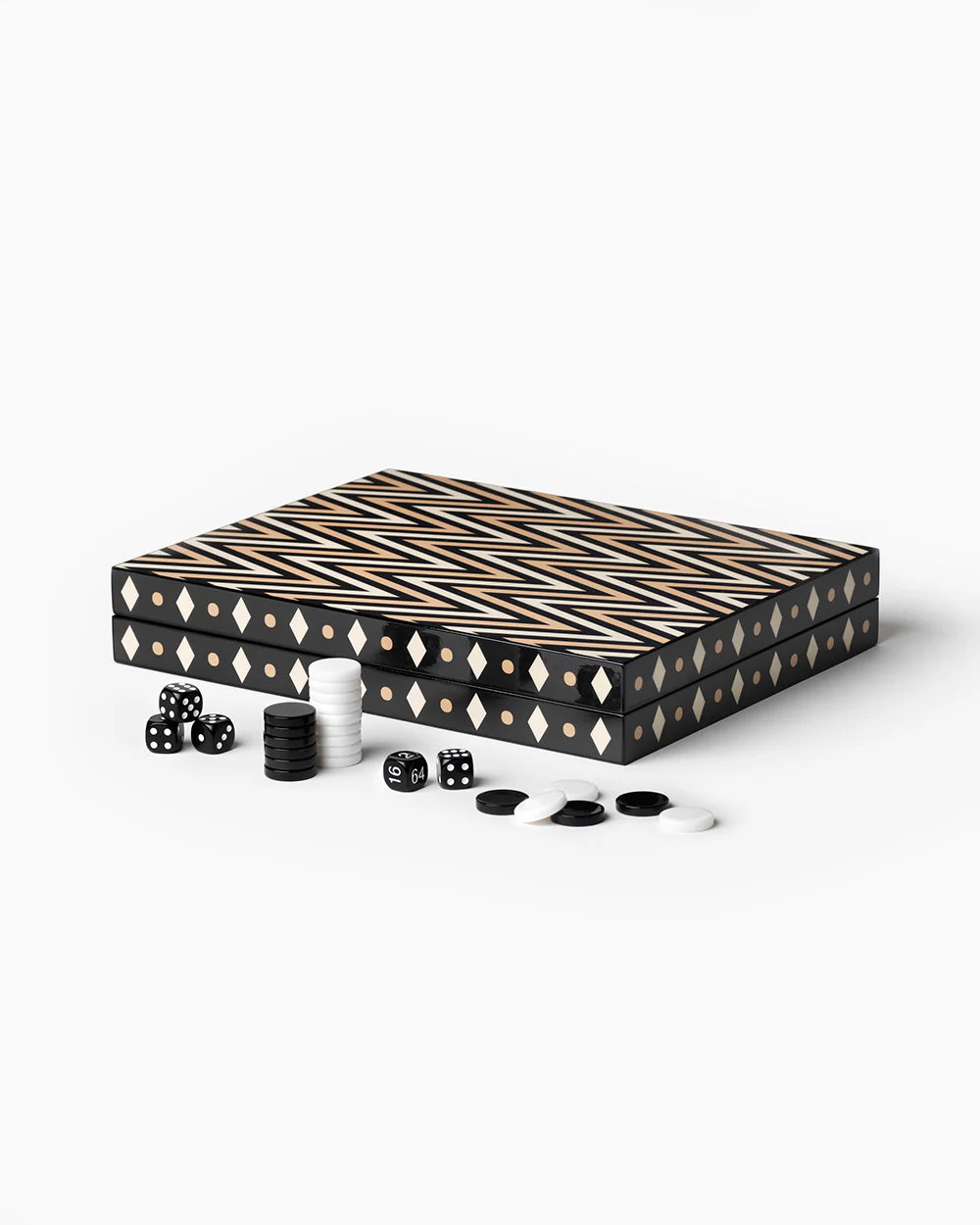 Lacquered Backgammon, Black - Image 3