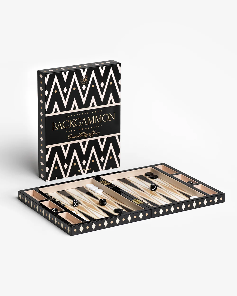 Lacquered Backgammon, Black - Image 6